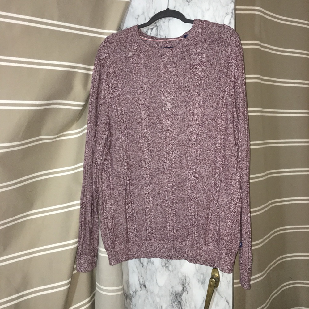 Tommy Bahama Red Cable Knit Crew Neck Mens Sweater
